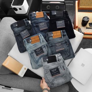 Quần jean nam. Jean Dài Full 6 Colors   Chất jean chính phẩm co giản xịn sò dày dặn fom slim