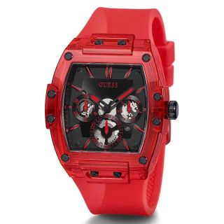 ĐỒNG HỒ NAM CAO CẤP GUET MẶT CN CHONOGRAP DÂY CAO SU ĐỎ FULLBOX
