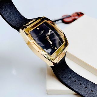 ĐỒNG HỒ NAM CAO CẤP GUET DÂY CAO SU BỌC DA ĐEN MẶT TRƠN FULLBOX