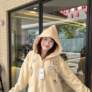 Áo khoác nữ vải nỉ HAPPY CAT hàng đẹp bán shop