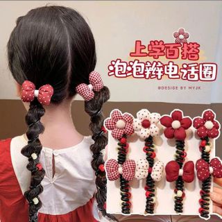 CỘT TÓC LÒ XO RUỘT GÀ HOA NƠ PHỒNG