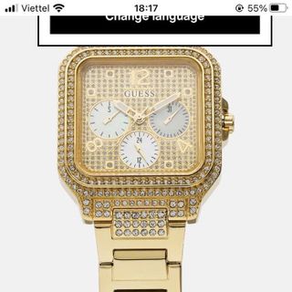 ĐỒNG HỒ NỮ CAO CẤP GUET MẶT VUÔNG FULL ĐÁ BẠC VÀ VÀNG