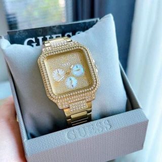 ĐỒNG HỒ NỮ CAO CẤP GUET MẶT VUÔNG FULL ĐÁ BẠC VÀ VÀNG