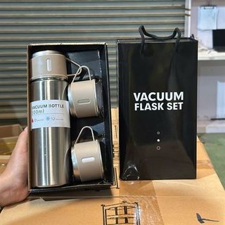 Bộ Bình Ly Giữ Nhiệt Inox Kèm 2 Cốc (Thùng 24 Bộ)