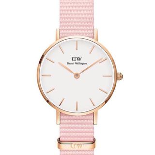 ĐỒNG HỒ NỮ CAO CẤP DANIEL W PETITE NATO HỒNG MẶT TRÒN  FULLBOX TEM