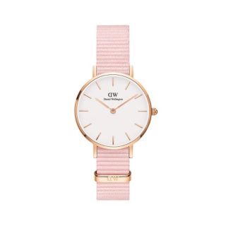 ĐỒNG HỒ NỮ CAO CẤP DANIEL W PETITE NATO HỒNG MẶT TRÒN FULLBOX TEM