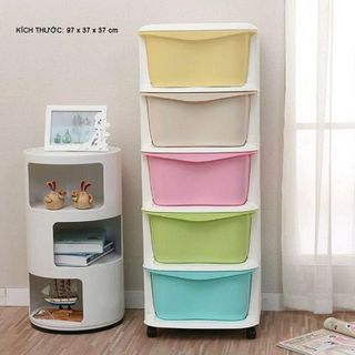 KỆ NHỰA 5 TẦNG ĐA SẮC CÓ BÁNH XE