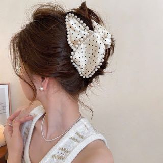 Phụ kiện tóc Hàn Quốc Ren nơ tam giác Kẹp cá mập nữ