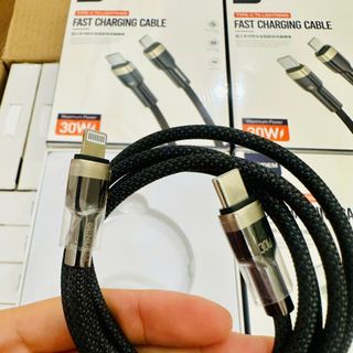Cáp sạc nhanh Sendem T116 dây bện nylon đầu hợp kim kẽm PD30W chân IPhone