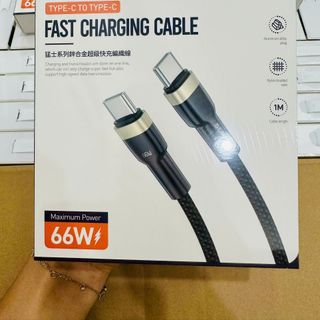Cáp sạc siêu nhanh Sendem T117 dây bện nylon đầu hợp kim kẽm 66W chân C to C