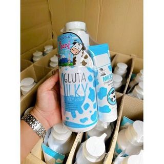 Sữa Tắm Con Bò Gluta Milky Thái Lan 800ml Tặng Sữa Rửa Mặt.