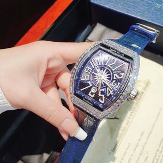ĐỒNG HỒ NAM SIÊU CẤP PRANCK MULER CƠ DÂY CS BỌC DA XANH VIỀN XOÀN
