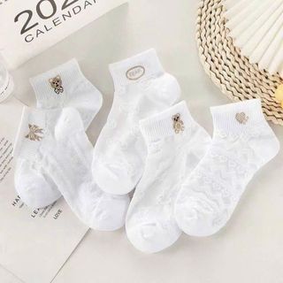 LỐ 10 ĐÔI TẤT NGẮN TRẮNG IN HÌNH