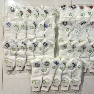 LỐ 10 ĐÔI TẤT NGẮN TRẮNG IN HÌNH