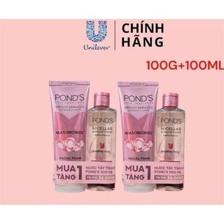 Sữa Rửa Mặt Trắng Da Pond’s Tặng Kèm Nước Tẩy Trang (Thùng 24 Set)