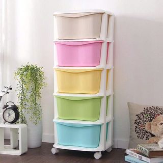 KỆ NHỰA 5 TẦNG ĐA SẮC CÓ BÁNH XE