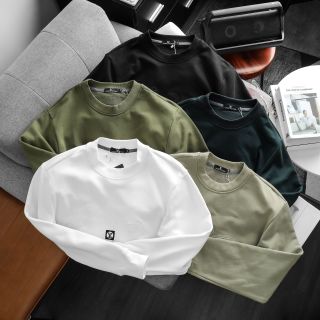 Áo thun dài tay nam. Chân cua cotton, dầy dặn, Logo thêu cao cấp,full tem tag phụ kiện