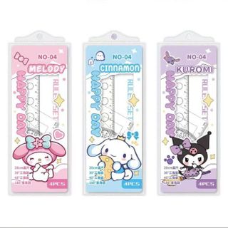 BỘ THƯỚC NÚT BẤM BABY THREE 4 MÓN 20CM