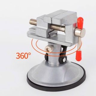 Ê tô mini xoay 360° chân đế hít mặt bàn