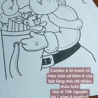 Combo 6 tranh a4 kèm 6 bút lông=10k...... hàng luôn có sẵn, tranh có gần 1000 mẫu nha các bạn..1 bộ 10k gồm 6 tranh và 6 cây bút lông Siêu rẻ