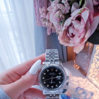 ĐỒNG HỒ NAM NỮ CAO CẤP RÔLET DÂY THÉP BẠC NIỀNG KHÍA