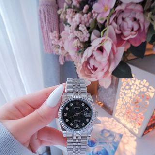 ĐỒNG HỒ NAM NỮ CAO CẤP RÔLET DÂY THÉP MẶT 3D NIỀNG KHÍA