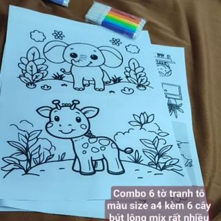 Combo 6 tranh a4 kèm 6 bút lông=10k...... hàng luôn có sẵn, tranh có gần 1000 mẫu nha các bạn..1 bộ 10k gồm 6 tranh và 6 cây bút lông Siêu siêu rẻ