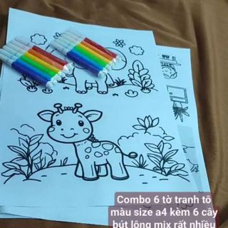 Combo 6 tranh a4 kèm 6 bút lông=10k...... hàng luôn có sẵn, tranh có gần 1000 mẫu nha các bạn..1 bộ 10k gồm 6 tranh và 6 cây bút lông Siêu siêu rẻ