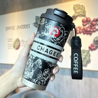 Ly Giữ Nhiệt 500ml CHAGEE inox 316 cao cấp, Cốc giữ nhiệt có ống hút quai xách tiện lợi Mẫu Mới 2025