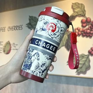 Ly Giữ Nhiệt 500ml CHAGEE inox 316 cao cấp, Cốc giữ nhiệt có ống hút quai xách tiện lợi Mẫu Mới 2025