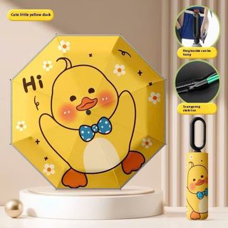 Ô Tự động cao cấp Hoạt Hình 16 Nan kép thiết kế Dải viền phản quang. tay cầm móc khoá tiện lợi
