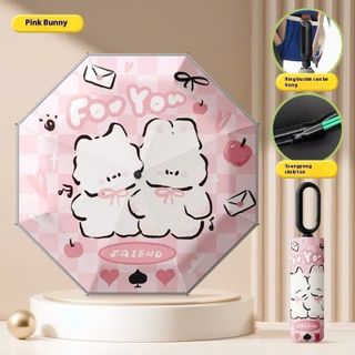 Ô Tự động cao cấp Hoạt Hình 16 Nan kép thiết kế Dải viền phản quang. tay cầm móc khoá tiện lợi