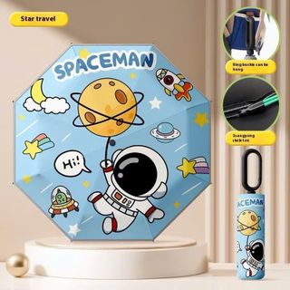 Ô Tự động cao cấp Hoạt Hình 16 Nan kép thiết kế Dải viền phản quang. tay cầm móc khoá tiện lợi