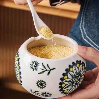 HỦ ĐỰNG MỠ, GIA VỊ HÌNH GÀ 400ML KÈM THÌA SỨ
