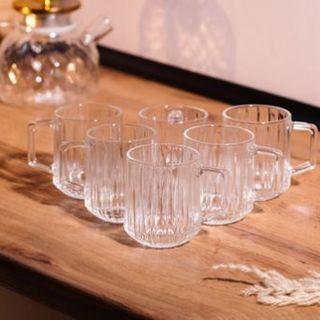 Bộ 6 Cốc Thuỷ Tinh Có Quai TZ401-170A (THÙNG 12B)