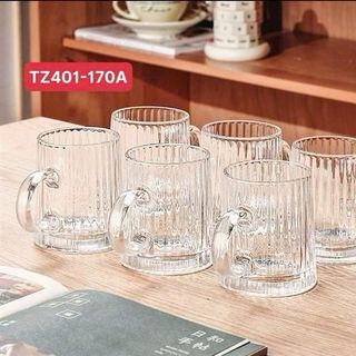 Bộ 6 Cốc Thuỷ Tinh Có Quai TZ401-170A (THÙNG 12B)