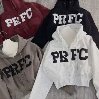 Áo khoác nữ lửng PRFC vải nỉ dày mịn nón rộng