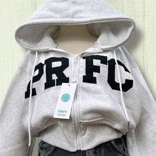 Áo khoác nữ lửng PRFC vải nỉ dày mịn nón rộng