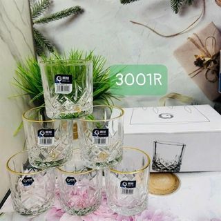 Bộ 6 cốc thủy tinh cắt laze cao cấp LXZS3001R (thùng 12B)