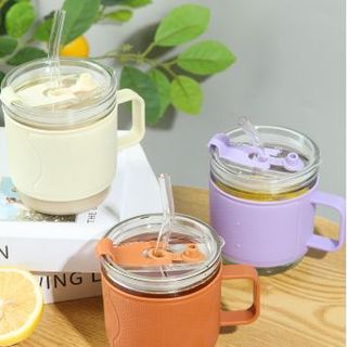 Cốc thuỷ tinh bọc nhựa nhám 350ml (THÙNG 78C)
