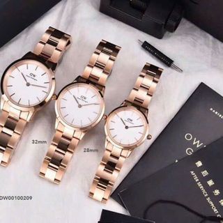ĐỒNG HỒ NAM NỮ CAO CẤP DANIEL W ICONIC LINK DÂY THÉP GOLD ROSE FULLBOX TEM HÃNG