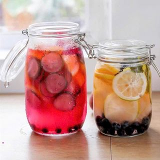 HỦ THUỶ TINH CÓ NẮP GÀI INOX 6505 2200ML