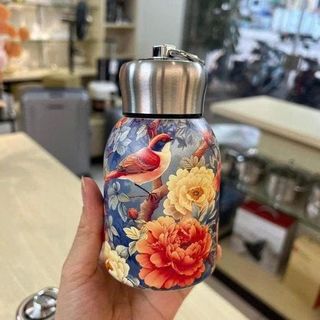 BÌNH GIỮ NHIỆT INOX 300ML HỌA TIẾT HOA 3D