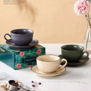 Cốc Gốm Sứ Kèm Đĩa Kê 100ml (THÙNG 30B)