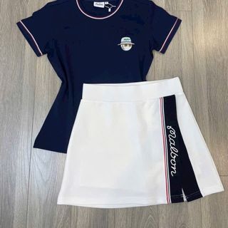 Set Thể Thao Malbon Nữ Cổ Tròn Tay Ngắn Basic Mùa Thu 2025