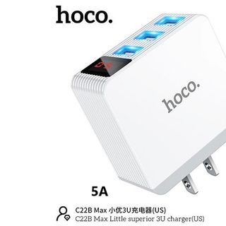CỐC SẠC NHANH 3 CỔNG USB 5A HOCO C22B MAX