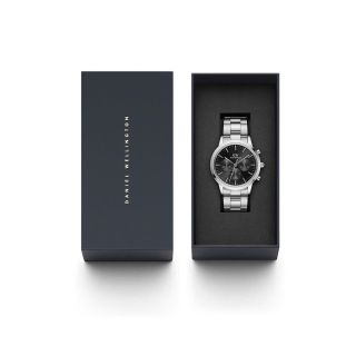 ĐỒNG HỒ NAM CAO CẤP DANIEL W CHONOGRAPH 6 KIM DÂY THÉP BẠC FULLBOX TEM
