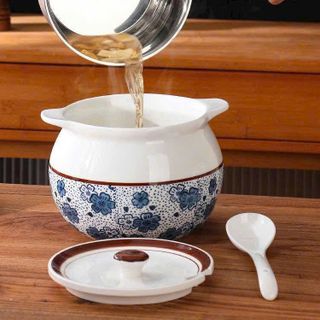 HỦ ĐỰNG DẦU MỠ HỌA TIẾT KÈM MUỖNG 700ML