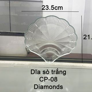 ĐĨA THUỶ TINH HÌNH VỎ SÒ DIAMONDS CP08