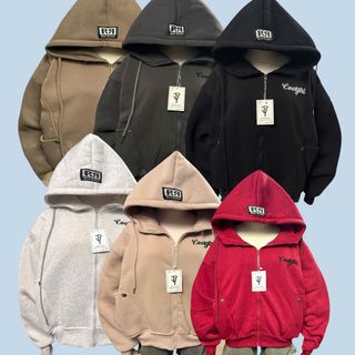 Áo Khoác Dây Kéo Phao logo thêu Coolgirl Form Boxy Cánh Dơi